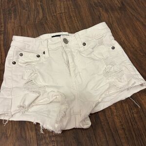 White Distressed Women Shorts